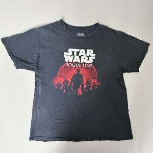 Star Wars Rogue One Graphic T-Shirt Mens XL Black Red Death Star Movie Tee